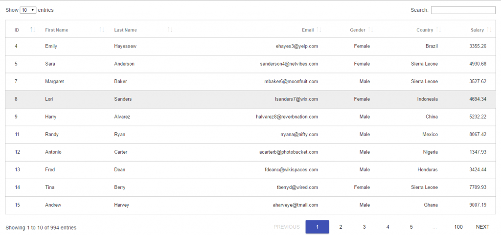 Datatables server-side implementation in laravel - justlaravel.com