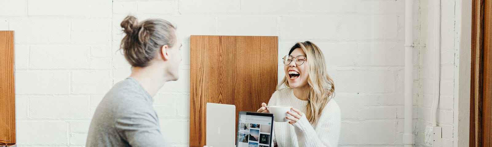 Two people having a fun conversation!