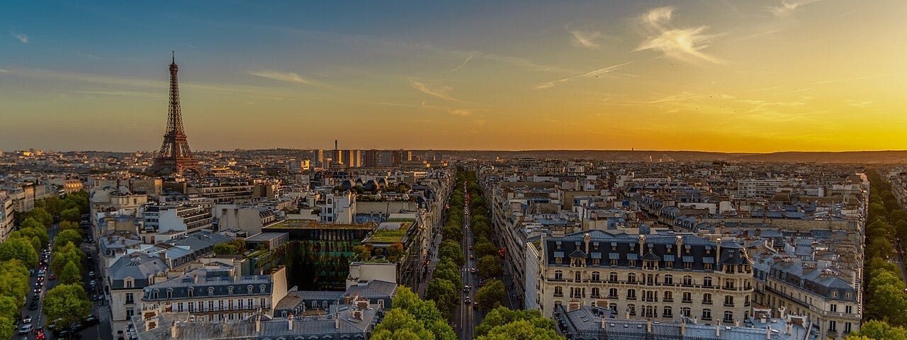 The Paris skyline from The Arc de Triomphe