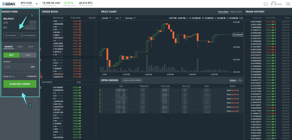 gdax how buy bitcoin from bank account