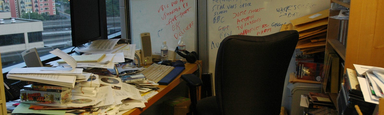A very messy office
