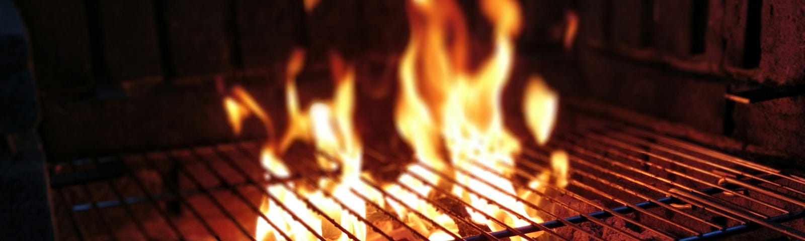 Large grill over an open flame