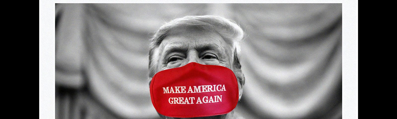MAGA mask over Trump