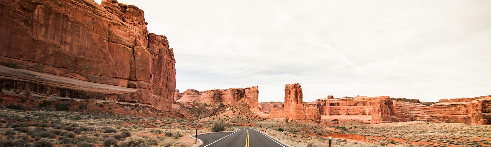 A desert road.