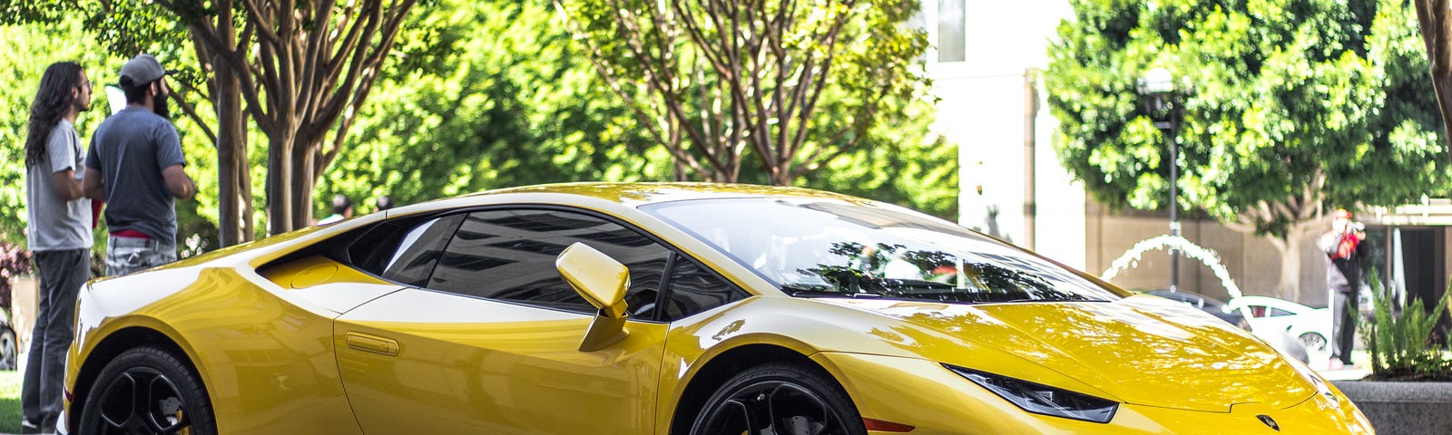 A yellow Lamborghini