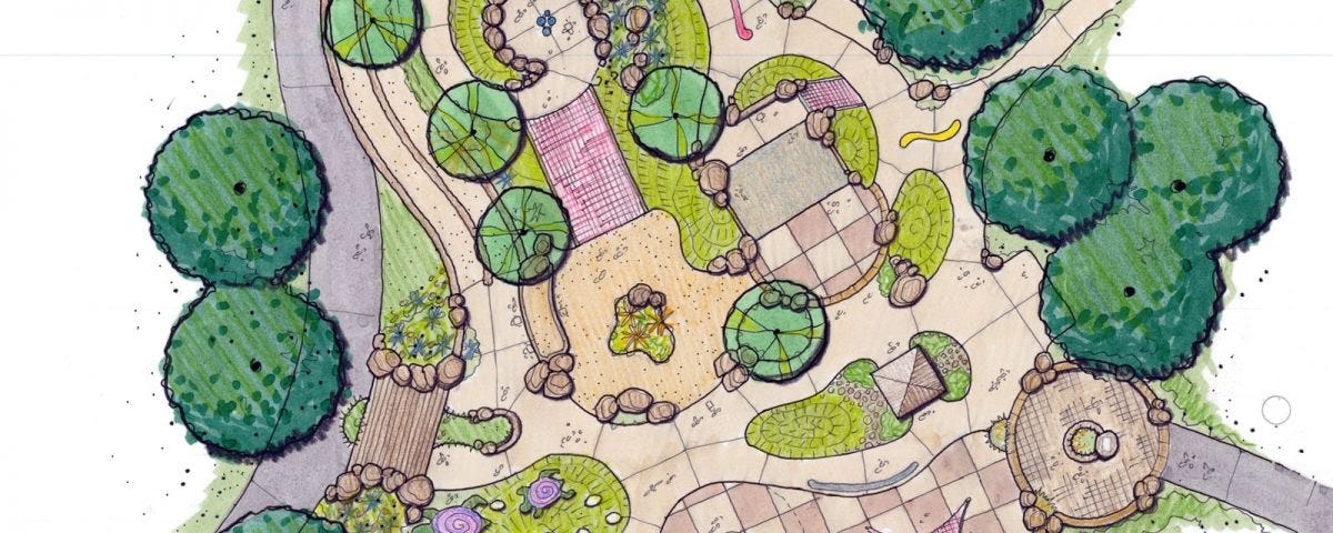 Sketch of a Harper’s Playground layout. Photo from Harper’s Playground.