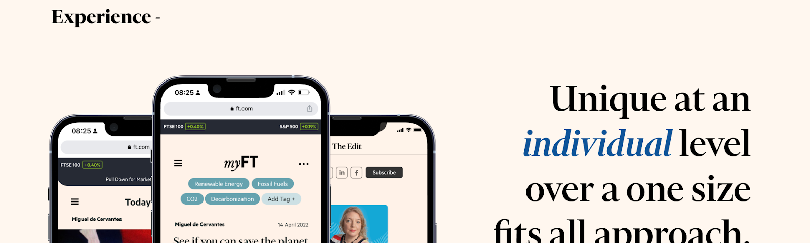 Image of smart phone with FT articles