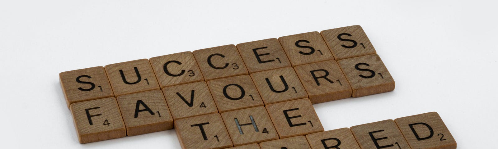 Scrabble pieces spelling out Success Favours The Prepared