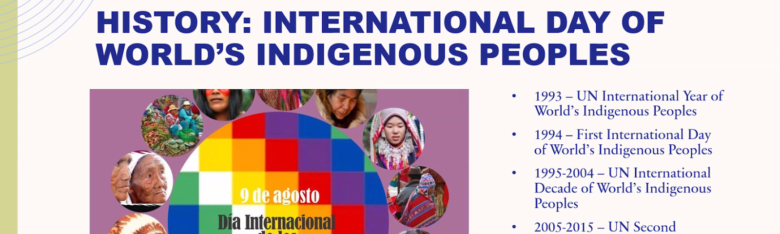 Screenshot of slide from Maui Hudson’s presentation on International Day of the World’s Indigenous Peoples.