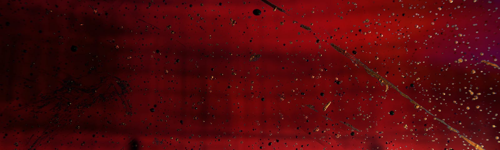Abstract picture in red, hinting at blood smeared horizontally.