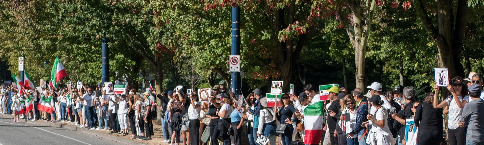 In October, thousands of people in Vancouver formed a human chain from downtown to Lions Gate Bridge to demonstrate their solidarity with Iranian protestors.