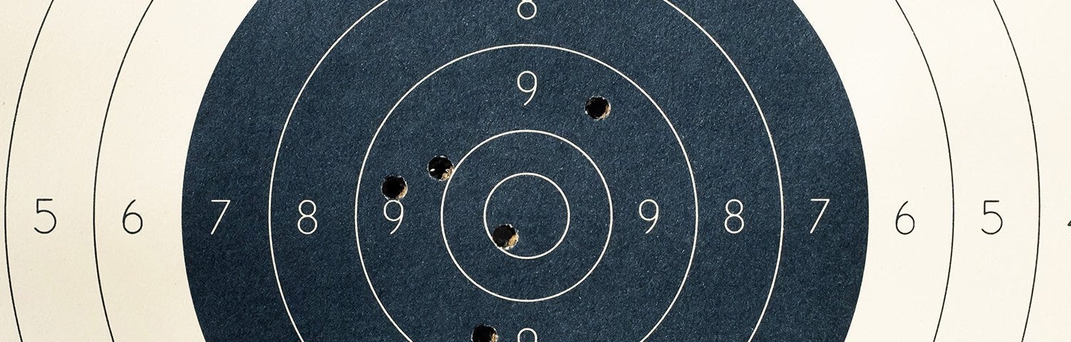 Upclose image of a shooting target