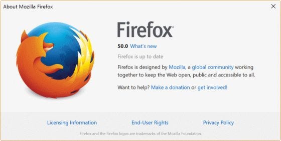Mozilla Firefox 50 esta disponible de manera oficial