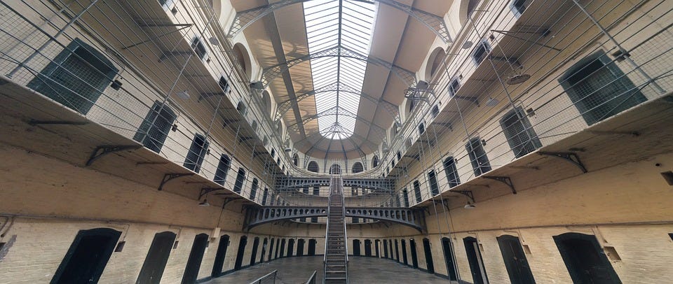 Interior of old jail in Dublin