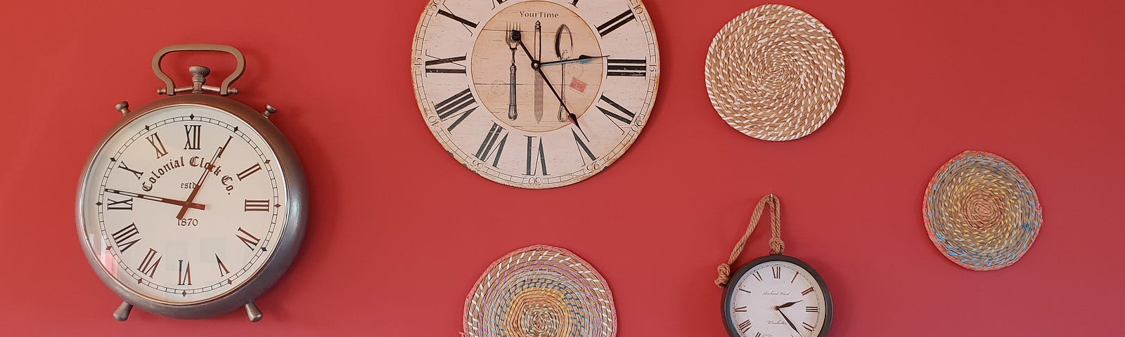 Clocks on a wall