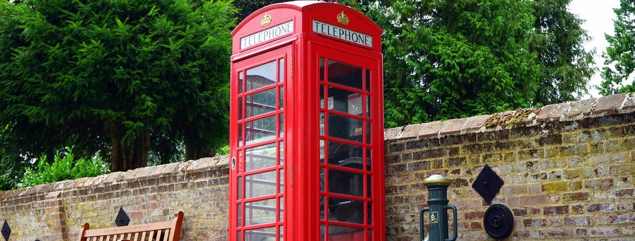 A typical red phone booth
