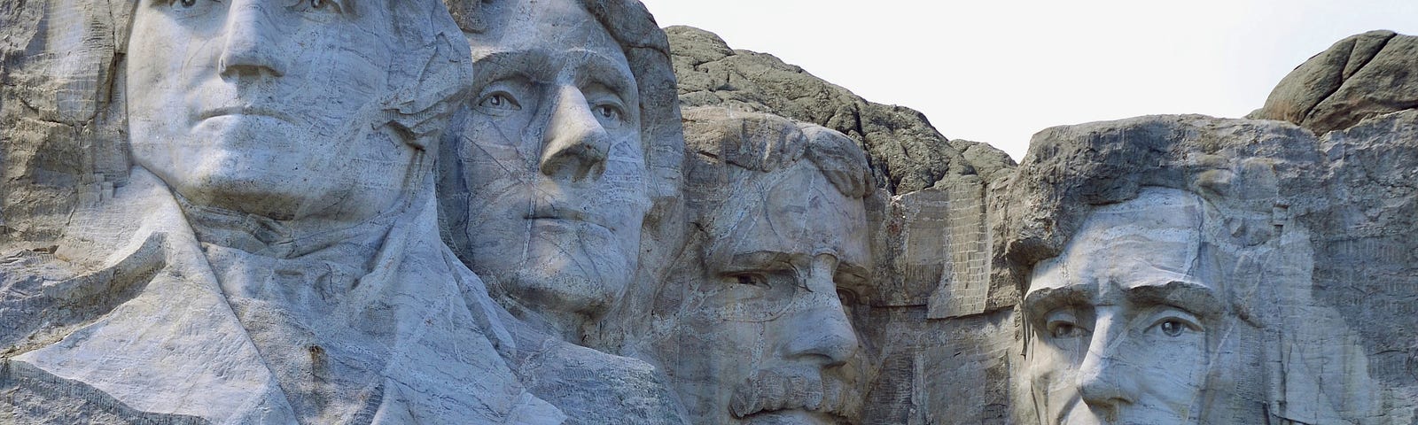 The carvings of US presidents on the face of Mount Rushmore