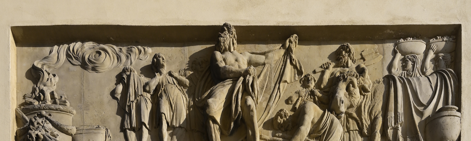 Bas relief depicting scenes from Greek mythology, Brandenburg Gate, Pariser Square, Under Linden Cave, Berlin, Germany