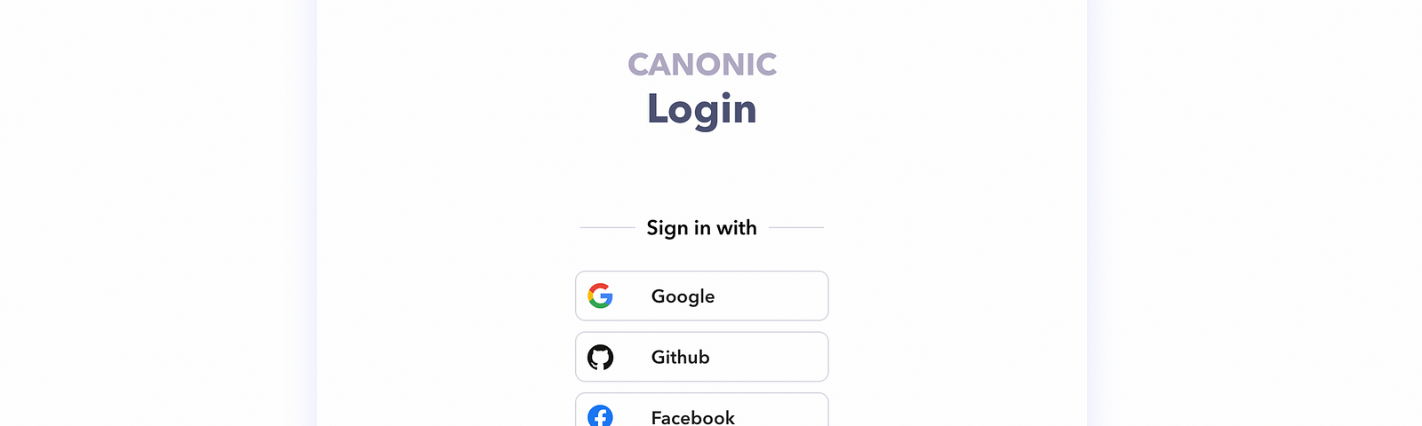 canonic login screen