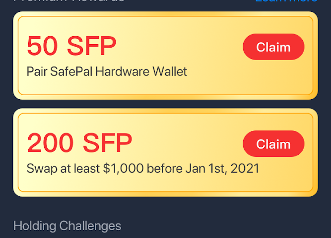 Step 4: Hold 350 1INCH in your SafePal wallet for 7 days