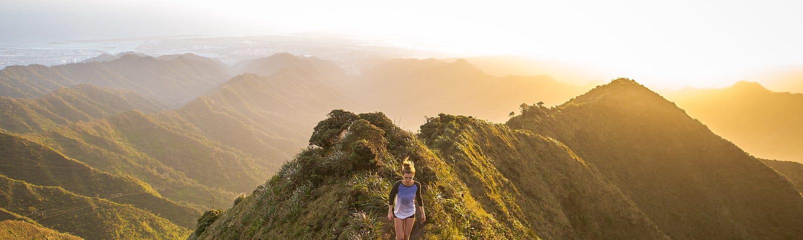 Runner running in a mountain