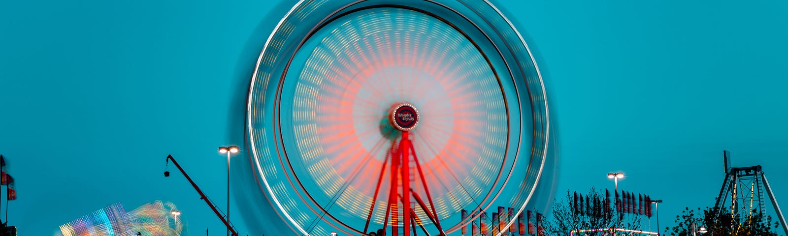 A spinning Ferris wheel