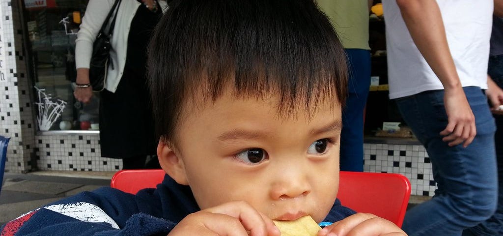 Kid eating snacks