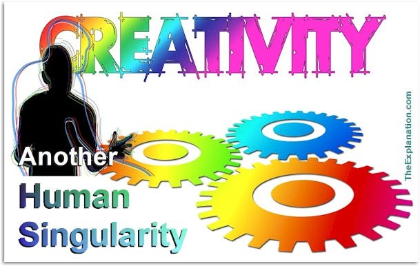 Creativity is another human singularity. Only humans manifest this very complex characteristic. How do you explain that?