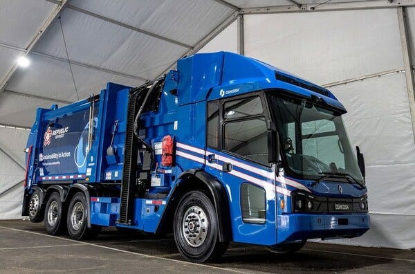 The latest all-electric waste hauler vehicle at New Republic in conjunction with Oshkosh Corporation.