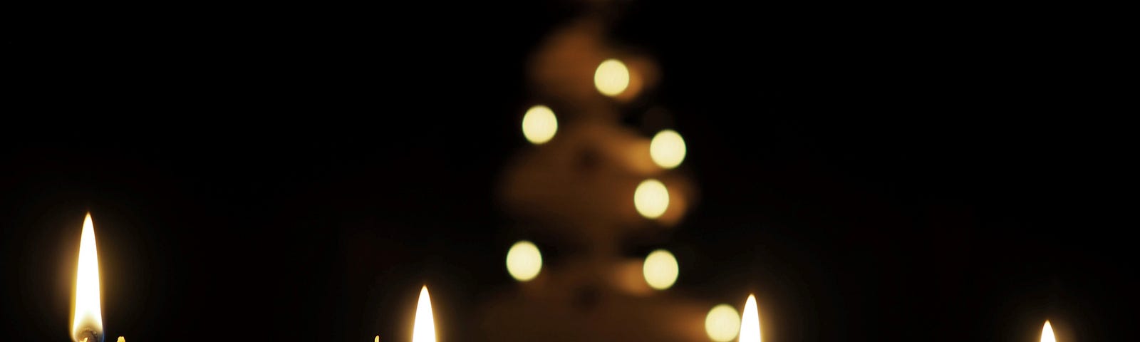 Four candles lit during Advent, the Christmas season.