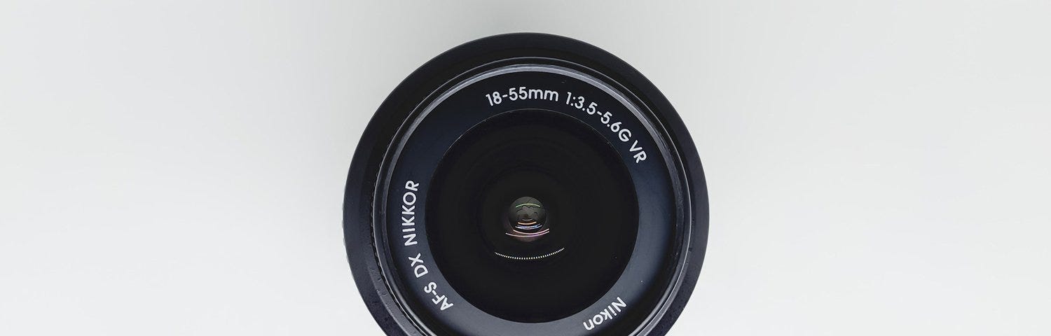 Top view of a DSLR camera lens