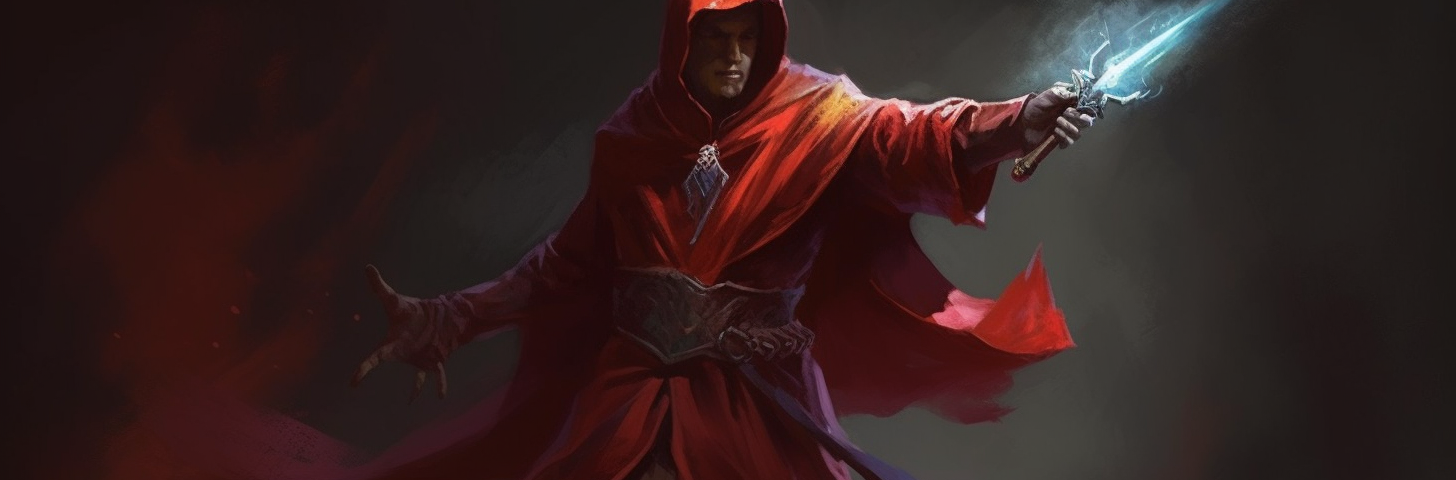 A blood mage holding a knife