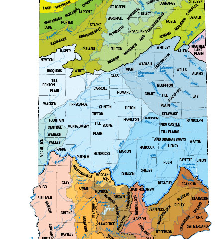 Physiographic Division of Indiana by Henry Gray, 2000