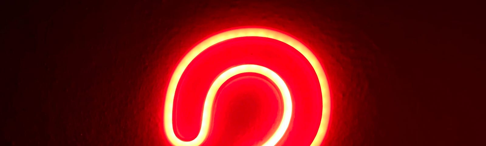 Neon question mark sign