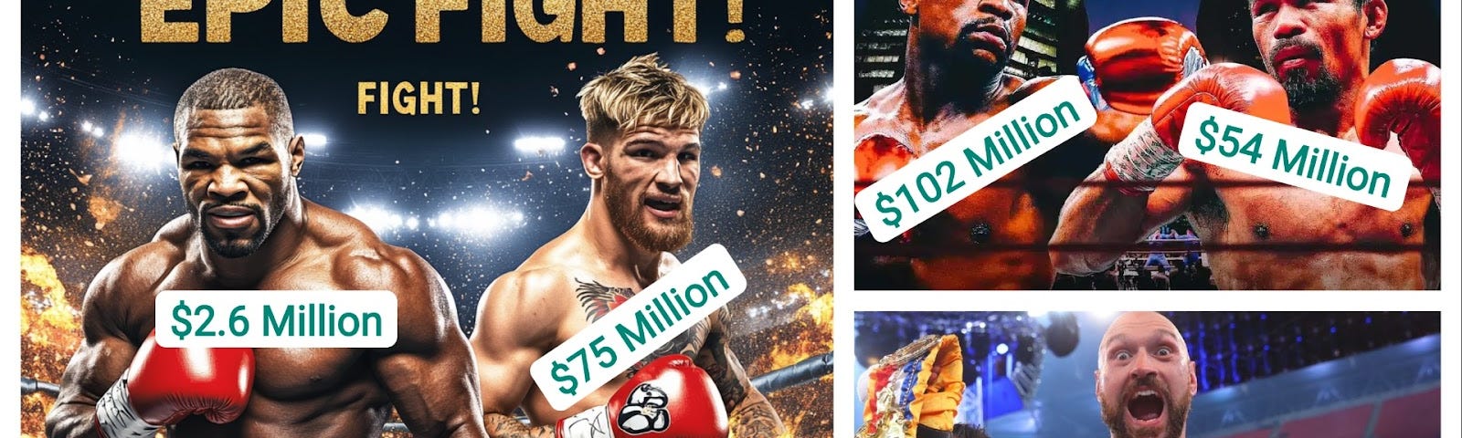 Brand Values of Mike Tyson, Jake Paul, Tyson Fury, Manny Pacquiao and Floyd Mayweather Jr.