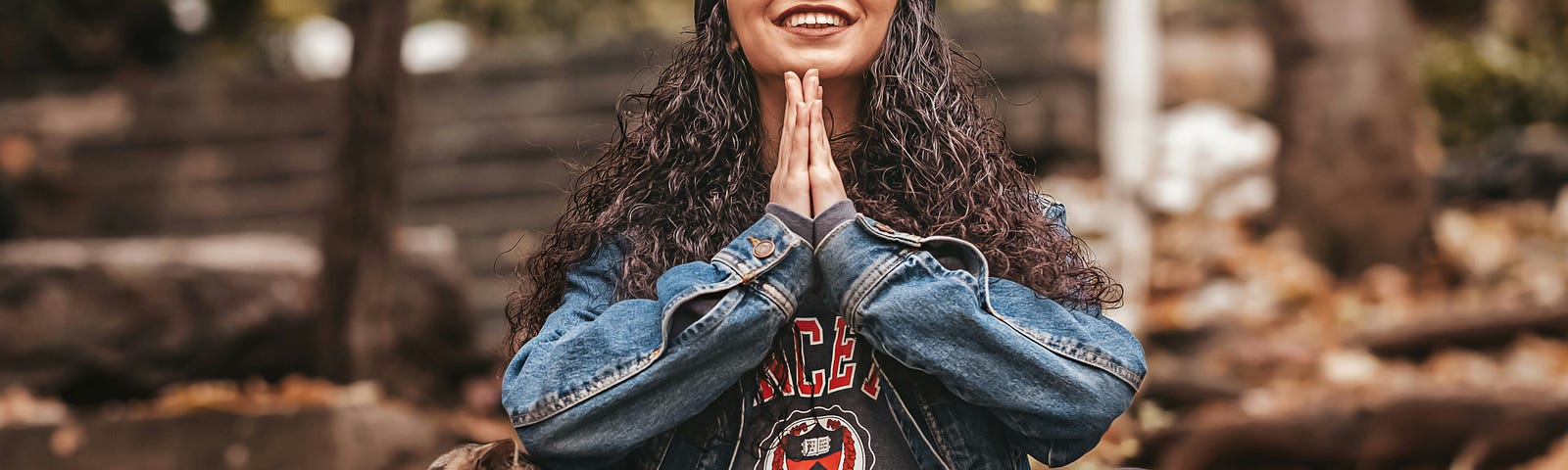 woman practicing meditation.