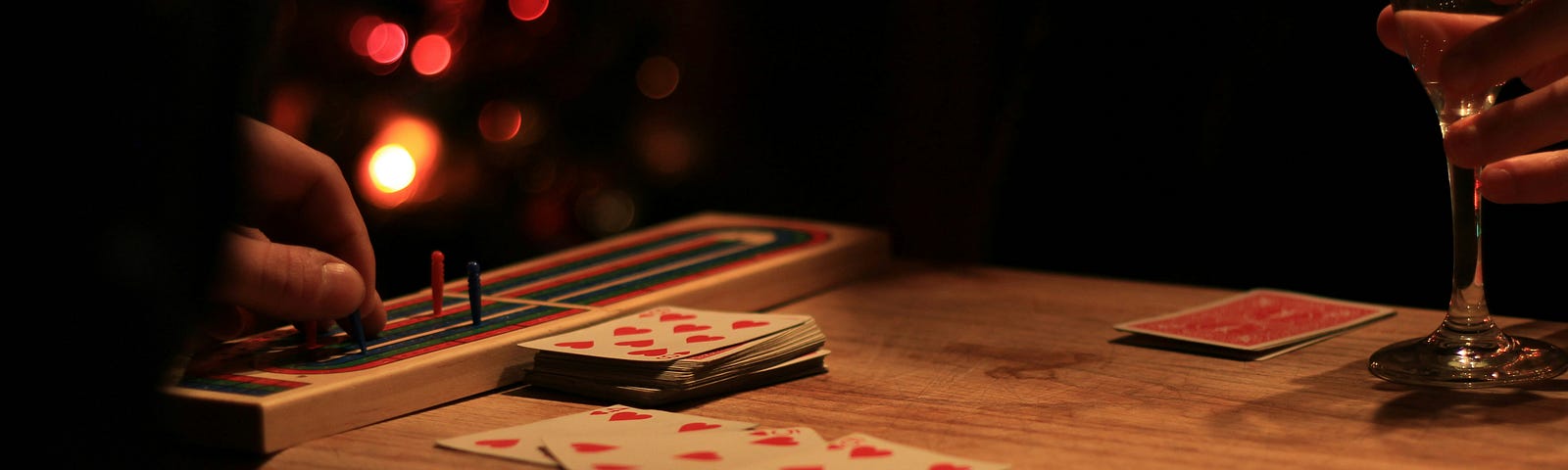 Playing cards sitting on a table