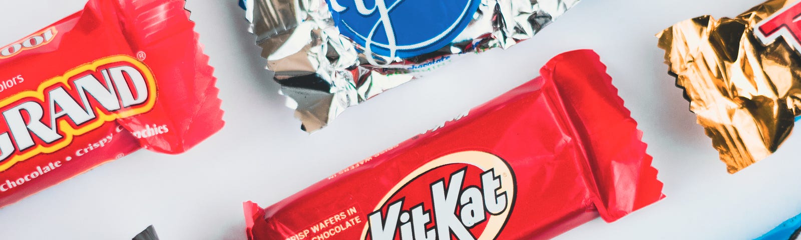 an assortment of miniature size candy bars