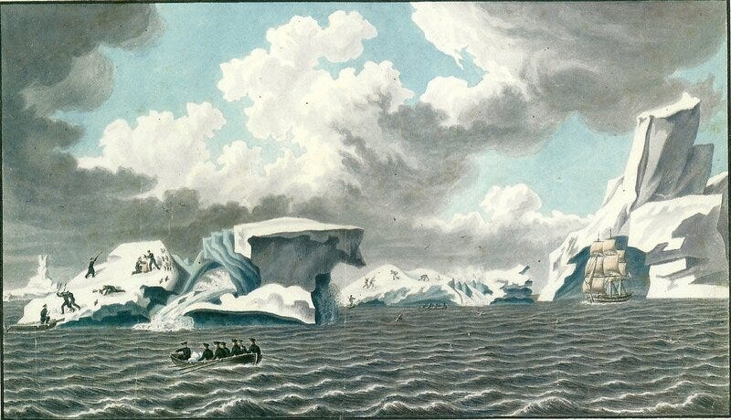 Image: P. Mikhailov, First Russian Antarctic Expedition, 1820 (Wikipedia)