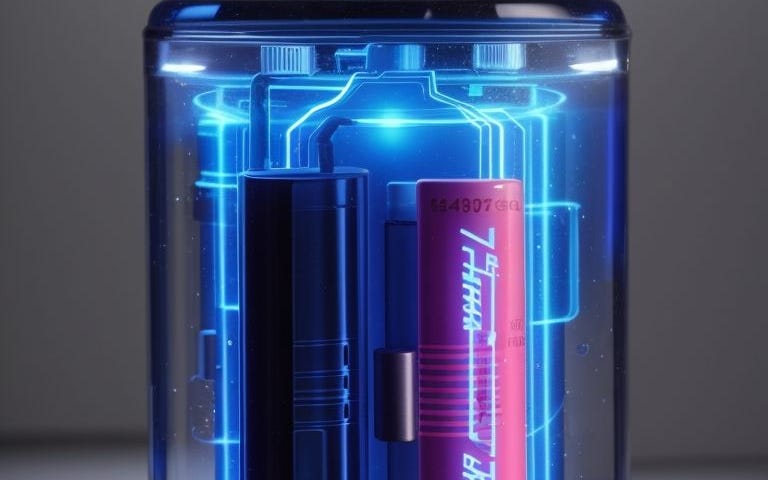 Electronics inside a blue-sodium-ion battery