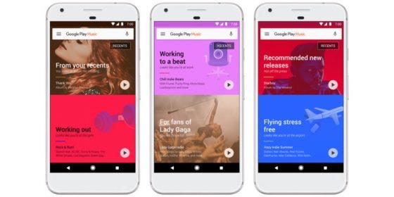 Google Play Music se renueva con un nuevo sistema de recomendación inteligente