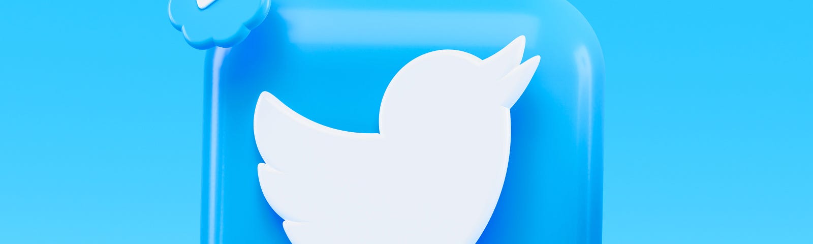 the twitter symbol, that of a tiny bird positioned as if tweeting