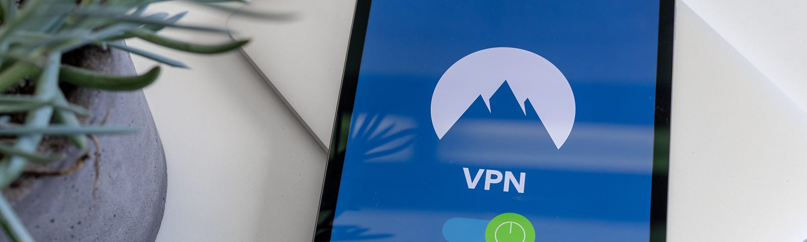 pic displays a VPN logo on a tablet