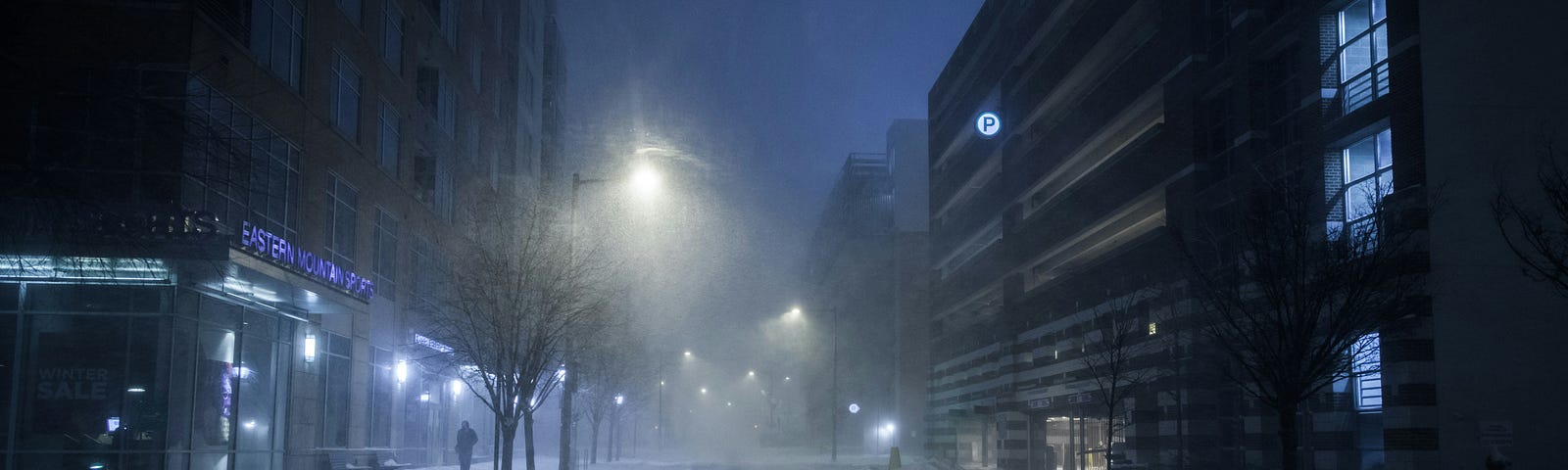 A Snowy City Evening