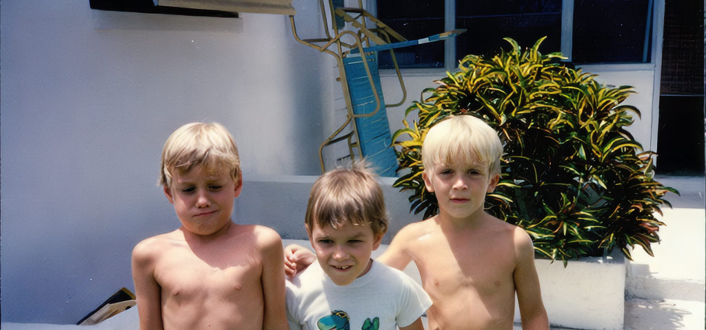 three boys standing together