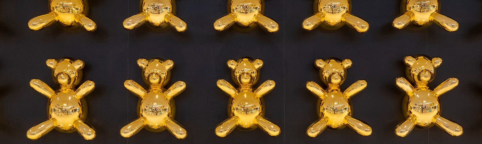 three rows of five golden bears