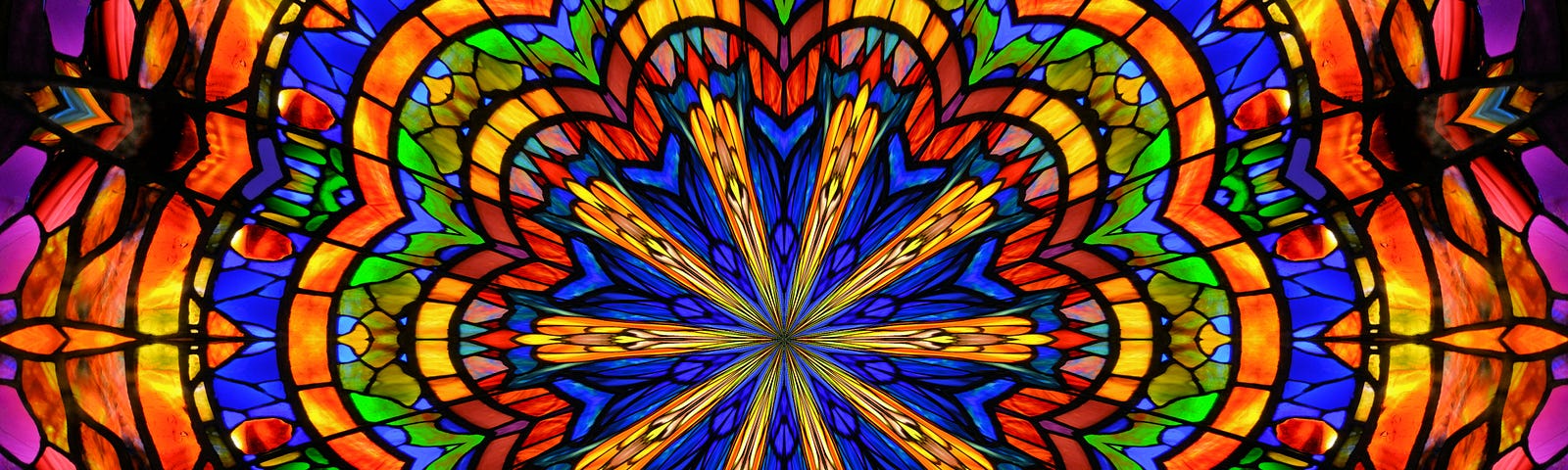 A multi-colored kaleidoscope image.