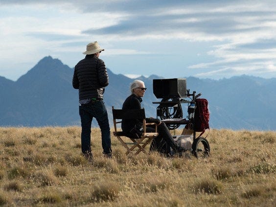 Jane Campion on the set of The Power of the Dog. Photo by Kirsty Griffin / Netflix