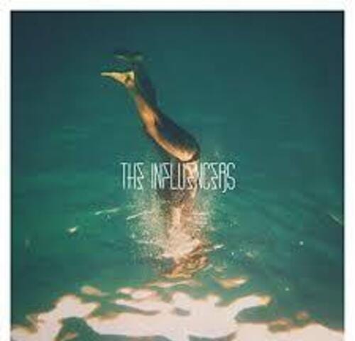 The Influencers “Whitewater” single cover art; person diving into water with band name in thin white text in center and white border