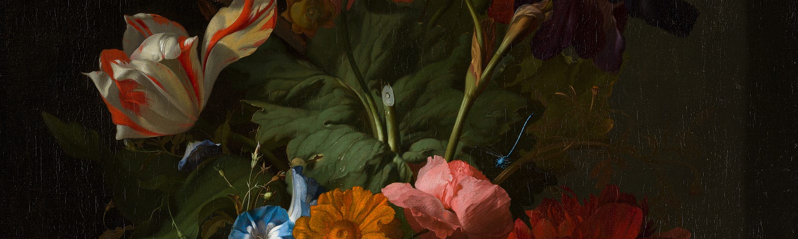 Victorian painting of flowers, highlighting a white rose